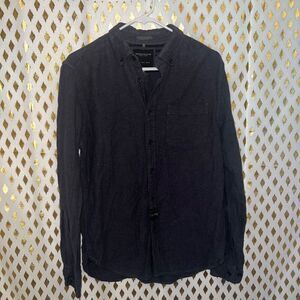 Denim & flower Men’s wool flannel button up shirt size M